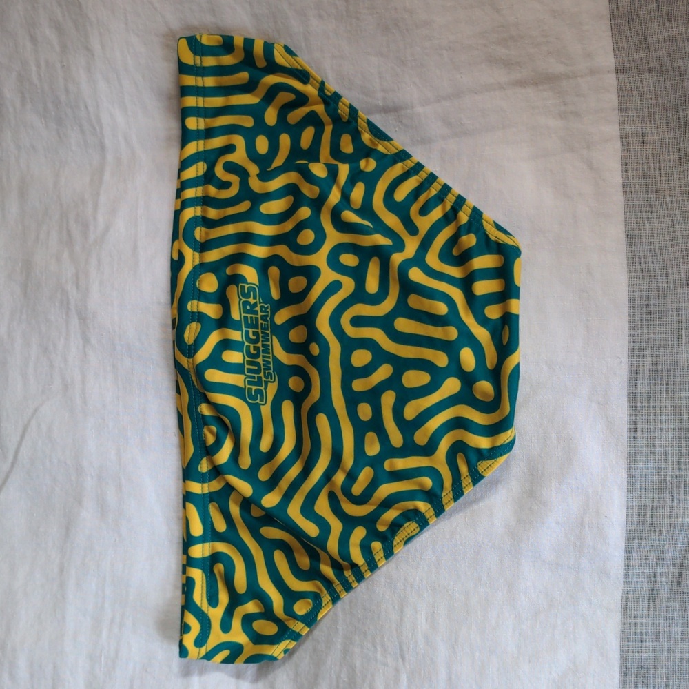 Sluggers Swimwear Racerbacks - Haringbone  Green and Gold Speedos